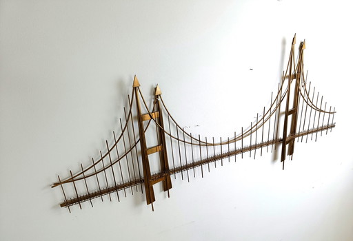 Vintage wandsculptuur van de Golden Gate Bridge