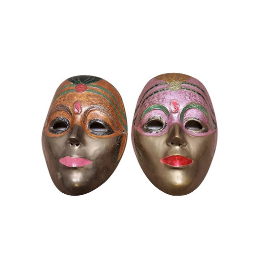 Vintage Messing Venetiaanse Maskers