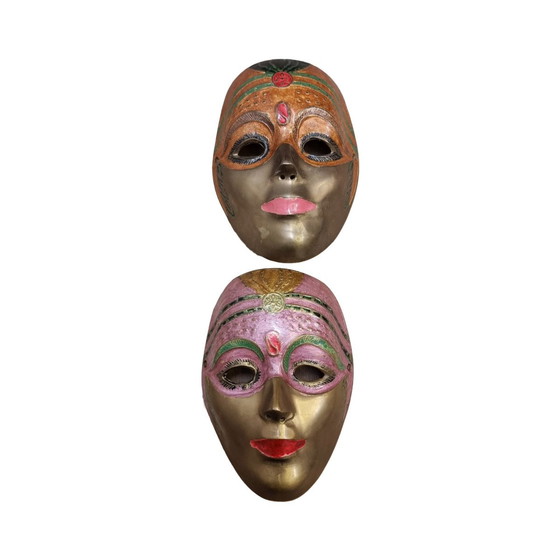 Image 1 of Vintage Messing Venetiaanse Maskers