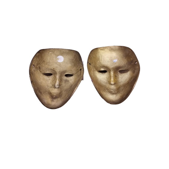 Image 1 of Vintage Messing Venetiaanse Maskers