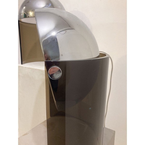 Image 1 of Paar vintage lampen van chroom en plexiglas, 1970