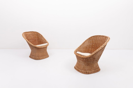 Image 1 of 2x Vintage design rieten loungestoelen