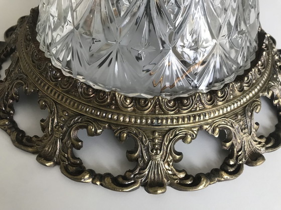 Image 1 of Plafonnière Hollywood Regency Messing Kristal - Made In Spain