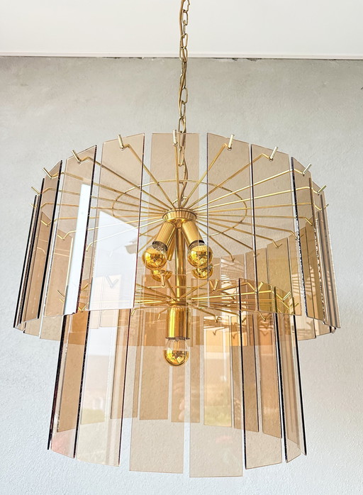 Vintage Smoked Glas Lamp