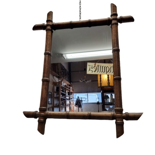 Vintage Faux Bamboe Spiegel