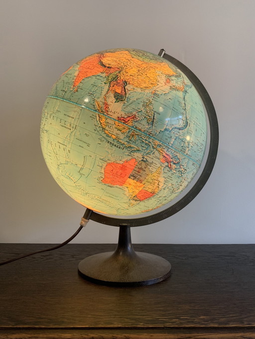 Vintage Verlichte Scan-Globe Uit 1972