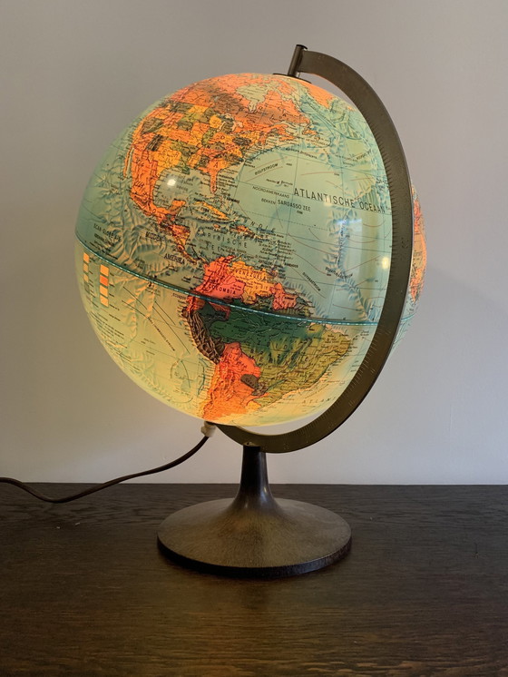 Image 1 of Vintage Verlichte Scan-Globe Uit 1972