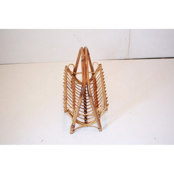 Image 1 of Vintage bamboe tijdschriftenrek door Franco Albini, jaren 1960