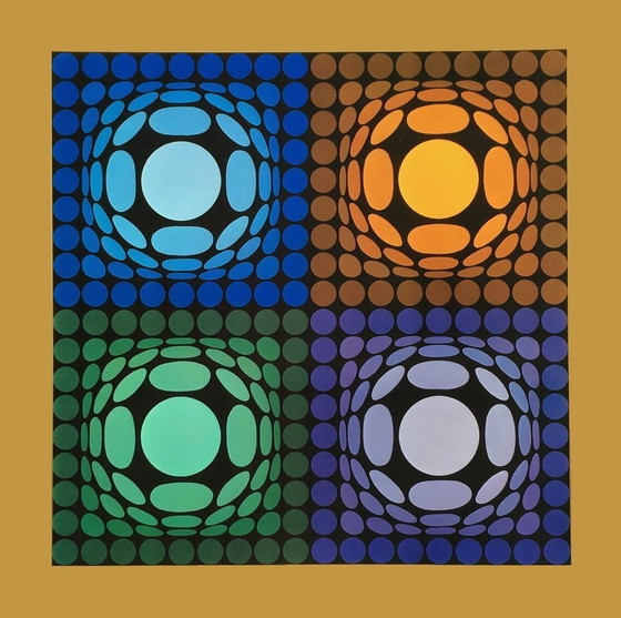 Image 1 of Originele zeefdruk - Vega - Victor Vasarely - Op Art - 1974