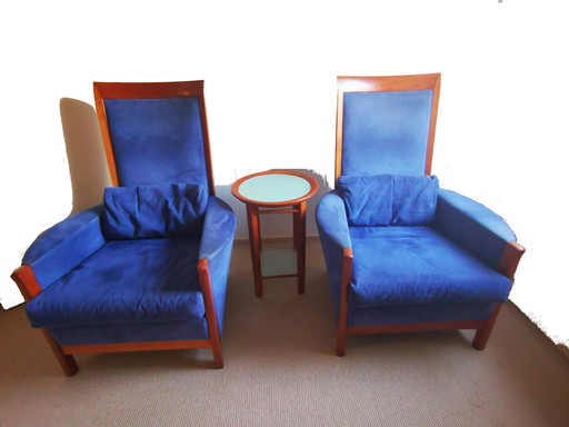 2x Giorgetti fauteuil en bijzettafel