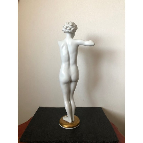 Image 1 of Vintage porseleinen beeldje van een dame met een ballon door Luitpold Adam