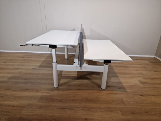 Image 1 of Gispen Duo Werkplek Wit Bureau in hoogte verstelbaar 