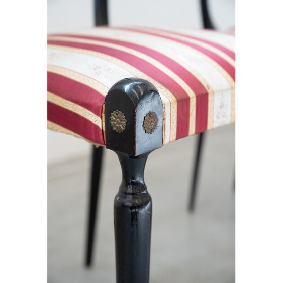 Image 1 of Paar vintage zwarte mahonie stoelen van Paolo Buffa, Italië 1950