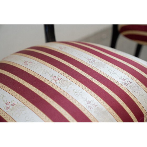 Image 1 of Paar vintage zwarte mahonie stoelen van Paolo Buffa, Italië 1950