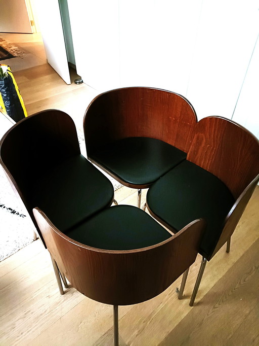 4x Vintage Fusion Ikea Stoelen