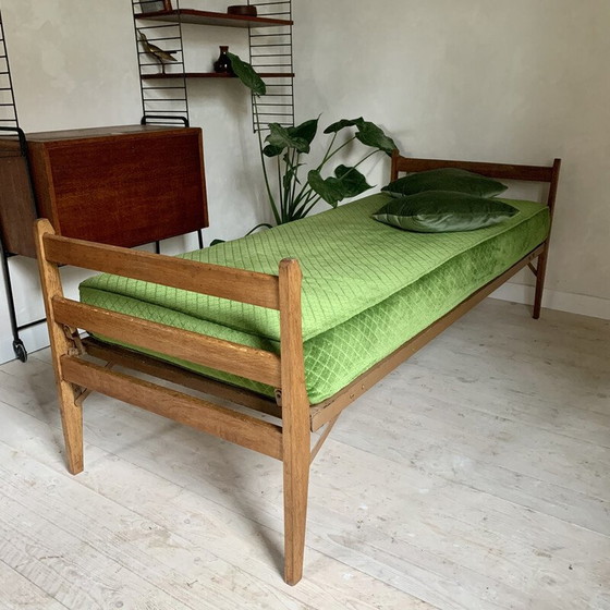 Image 1 of Vintage eikenhouten daybed, 1960