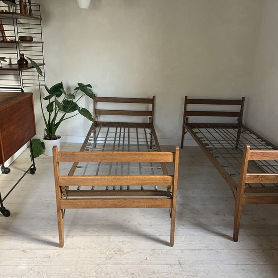 Image 1 of Vintage eikenhouten daybed, 1960