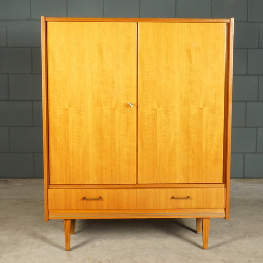 Vintage Hoogglans Highboard Kast – Notenhout – Jaren 60