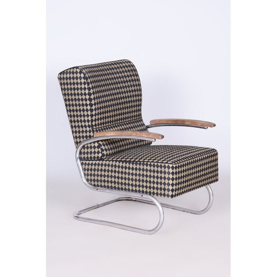 Image 1 of Paar vintage Bauhaus fauteuils in chroomstaal van Vichr, Duitsland 1930