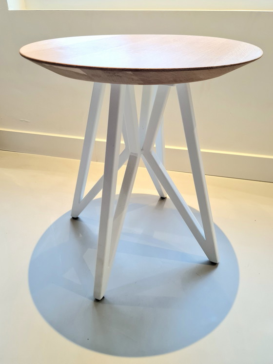 Image 1 of Butterfly Quadpod Coffee Table Rond Wit Eiken