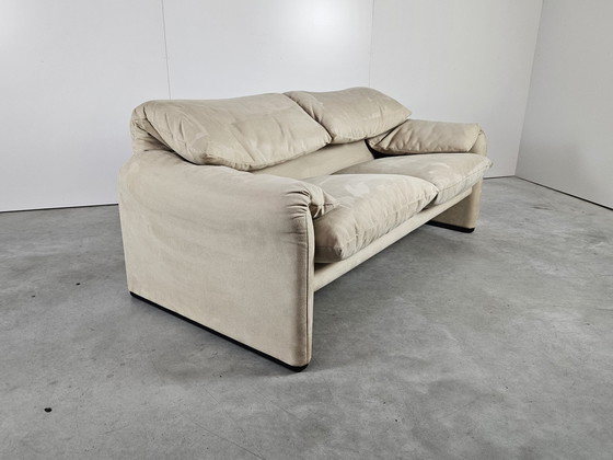 Image 1 of Cassina 2-Zits Bank, Alcantara Leer Creme