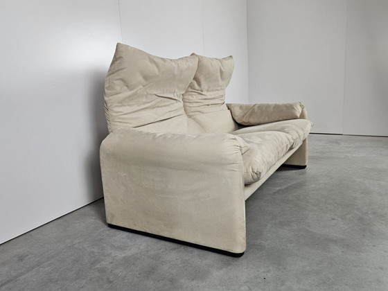 Image 1 of Cassina 2-Zits Bank, Alcantara Leer Creme