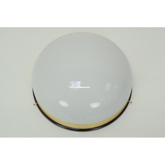 Image 1 of Vintage plafondlamp in bakeliet en melkglas, Tsjecho-Slowakije 1950