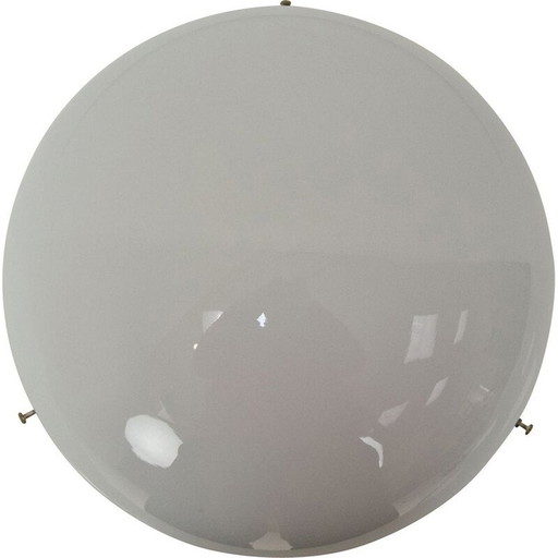 Vintage plafondlamp in bakeliet en melkglas, Tsjecho-Slowakije 1950