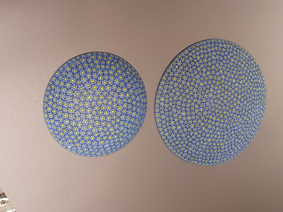 Image 1 of 2X Ercole Moretti Murano Millefiori Glas Schaaltjes Licht Blauw