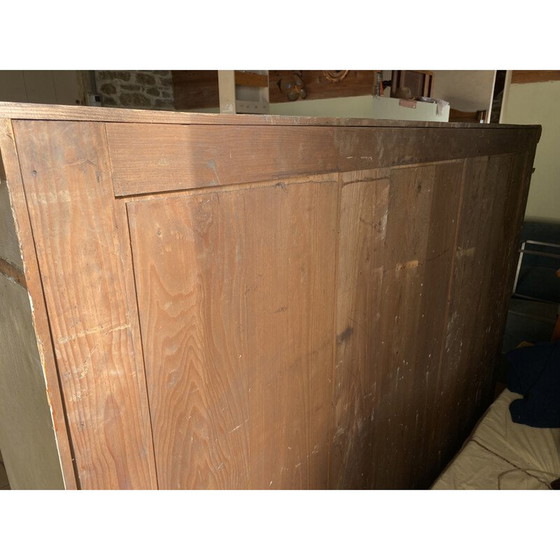 Image 1 of Vintage dressoir met kathedraalglas