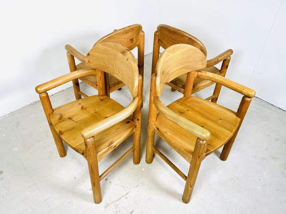 Image 1 of Set Van 4 Grenenhouten Eetkamerstoelen – Ontworpen Door Rainer Daumiller