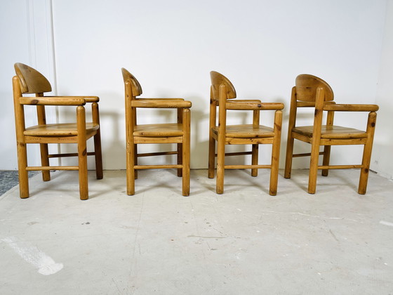 Image 1 of Set Van 4 Grenenhouten Eetkamerstoelen – Ontworpen Door Rainer Daumiller