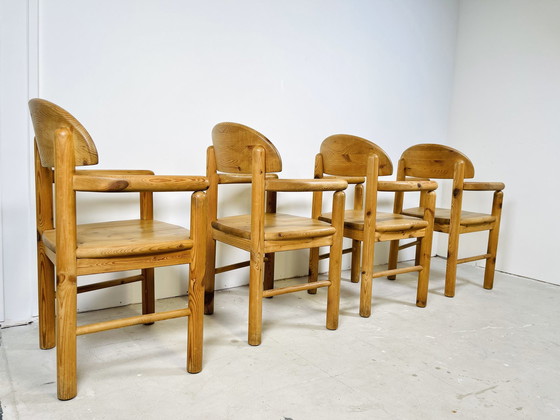 Image 1 of Set Van 4 Grenenhouten Eetkamerstoelen – Ontworpen Door Rainer Daumiller