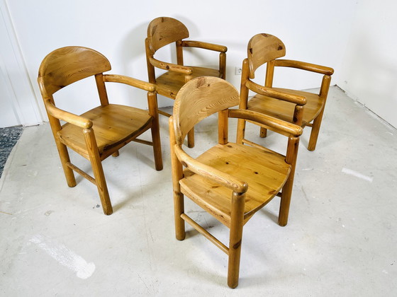 Image 1 of Set Van 4 Grenenhouten Eetkamerstoelen – Ontworpen Door Rainer Daumiller