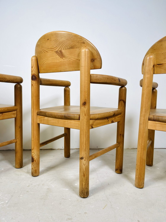 Image 1 of Set Van 4 Grenenhouten Eetkamerstoelen – Ontworpen Door Rainer Daumiller