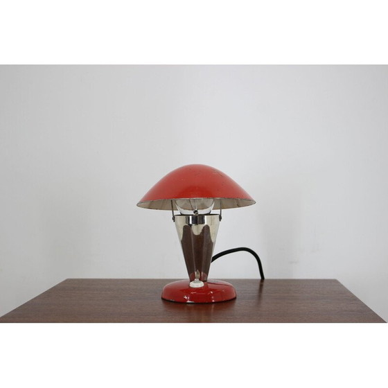 Image 1 of Vintage rode Bauhaus tafellamp, Tsjecho-Slowakije 1930