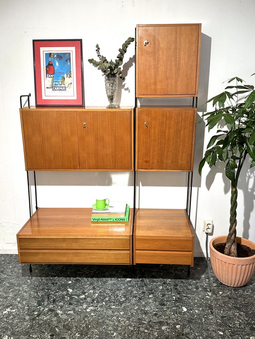 Omnia 1960 wandmeubel modulair in teak