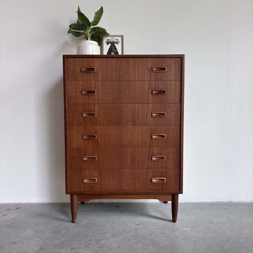 Vintage Deense Ladekast In Teak