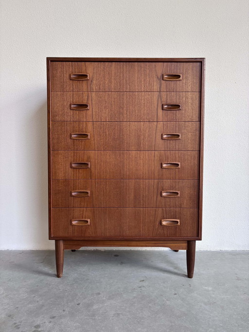 Vintage Deense Ladekast In Teak