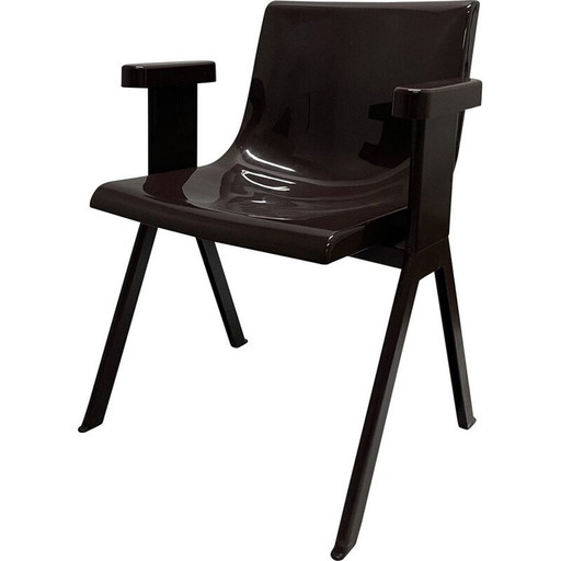Vintage bruine fauteuil van Ettore Sottsass voor Olivetti Synthesis, 1970