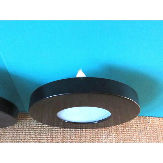 Image 1 of Paar vintage zwart metalen wandlampen, 1980