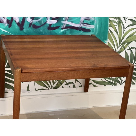 Image 1 of Paar vintage massief teakhouten bijzettafels van Magnus Olesen, Denemarken 1960