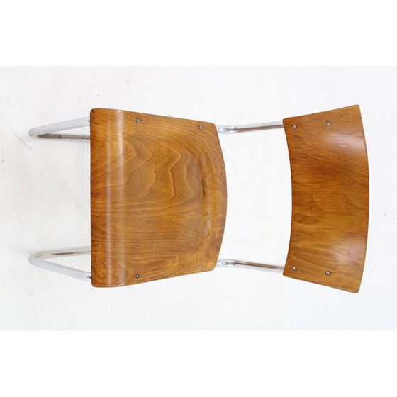 Image 1 of Vintage Bauhaus buisvormige fauteuil door Robert Slezak , Tsjecho-Slowakije 1930
