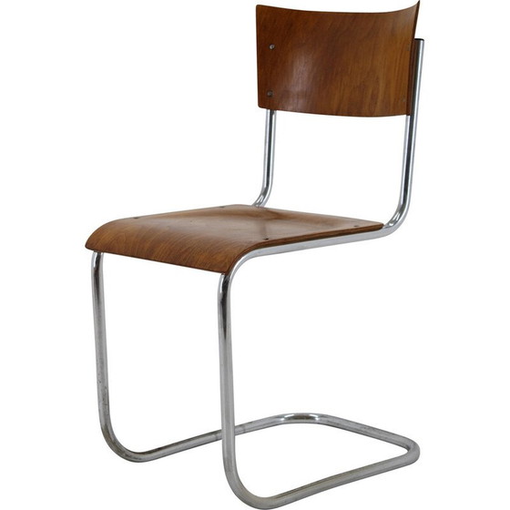 Image 1 of Vintage Bauhaus buisvormige fauteuil door Robert Slezak , Tsjecho-Slowakije 1930