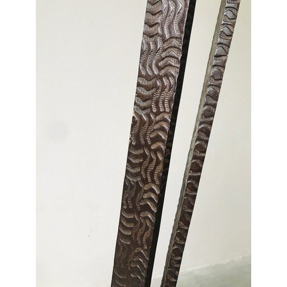 Image 1 of Vintage Art Deco smeedijzeren vloerlamp met bloemversiering, 1930