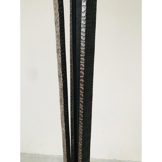 Image 1 of Vintage Art Deco smeedijzeren vloerlamp met bloemversiering, 1930