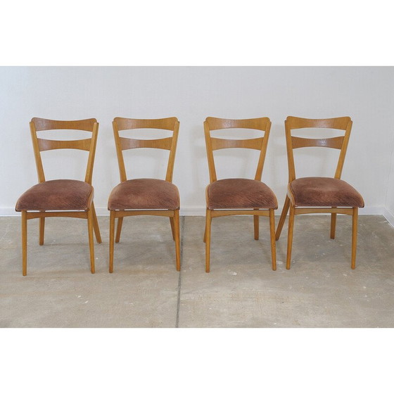 Image 1 of Set van 4 vintage beukenhouten stoelen van Tatra nabytok, Tsjecho-Slowakije 1960