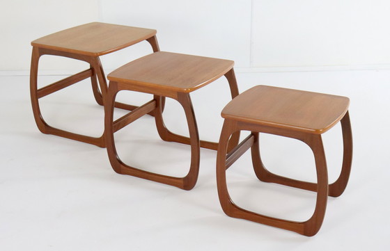 Image 1 of Set Van 3 Nathan Nesting Tables 'Umston' Vintage