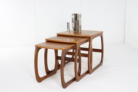 Image 1 of Set Van 3 Nathan Nesting Tables 'Umston' Vintage