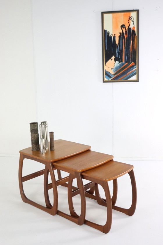 Image 1 of Set Van 3 Nathan Nesting Tables 'Umston' Vintage